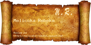 Melicska Rebeka névjegykártya
